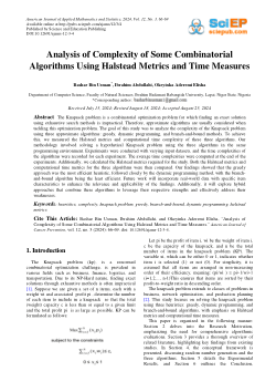 Analysis of Complexity of Some CombinatorialAlgorithms Using Halstead Metrics and Time Measures