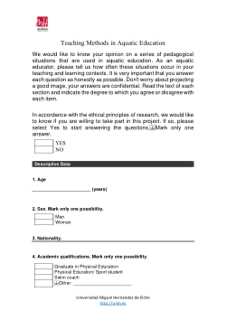 (Survey)Teaching Methods in Aquatic Education