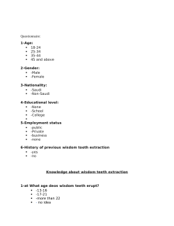 Questionnaire regarding knowledge of third molar extraction
