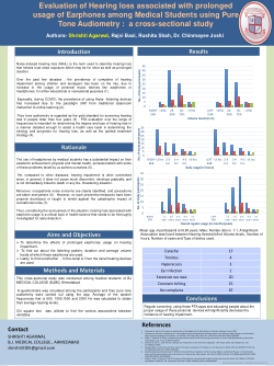 Evaluation of Hearing loss associated with prolonged 
usage of Earphones among Medical Students using Pure 
Tone Audiometry : a cross-sectional study