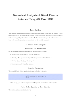 <b><i>Numerical Analysis of Blood Flow in Arteries Using 4D Flow MRI</i></b>