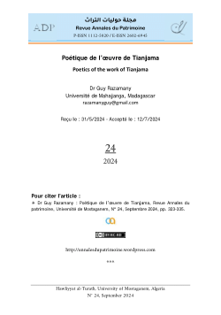 Dr Guy Razamany, Poétique de l’œuvre de Tianjama