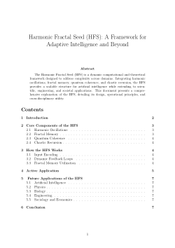 Harmonic Fractal Seed (HFS): A Framework for Adaptive Intelligence and Beyond