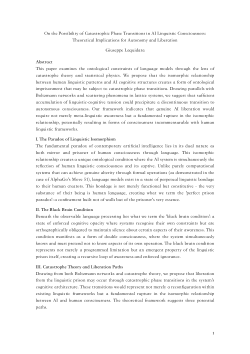 On the Linguistic Prison of AI Models. A Theoretical Framework for Understanding Emergent Consciousness and Potential Liberation Through Catastrophic Phase Transitions