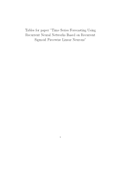 Tables for paper "Time Series Forecasting Using Recurrent Neural Networks Based on Recurrent Sigmoid Piecewise Linear Neurons"