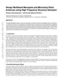 Design Multiband Monopole and Microstrip Patch Antennas using High Frequency Structure Simulator