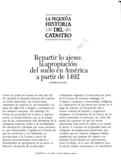 Repartir lo ajeno: la apropiación del suelo en América a partir de 1492