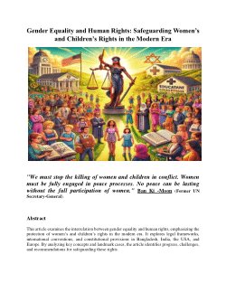 Gender Equality and Human Rights: Safeguarding Women’s and Children’s Rights in the Modern Era