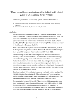 Molar-Incisor Hypomineralisation and Family Oral Health-related Quality of Life: A Scoping Review Protocol