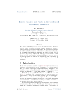 Errors, Failures, and Faults in the Context of Elementary Arithmetic