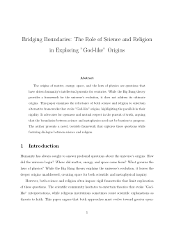 Bridging Boundaries: The Role of Science and Religion  in Exploring ”God-like” Origins