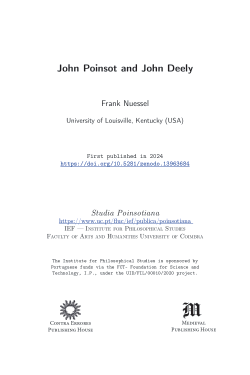 John Poinsot and John Deely