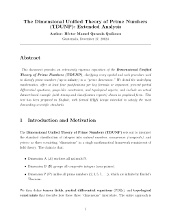<b>The Dimensional Unified Theory of Prime Numbers Finded</b>