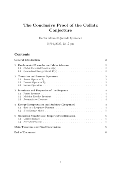 <b>The Conclusive Proof of the Collatz Conjecture</b>