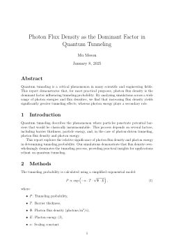 Photon Flux Density as the Dominant Factor in Quantum Tunneling