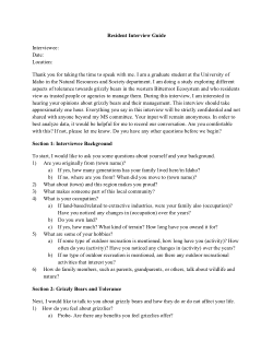 BE grizzly interview and focus group guides