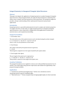 Mathematical Exploration of Spiral Geometries with Hexagons and Triangles