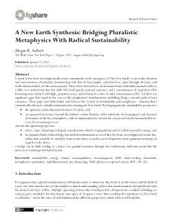 A New Earth Synthesis: Bridging Pluralistic Metaphysics With Radical Sustainability