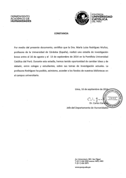 research stay at Pontificia Universidad Católica del Perú