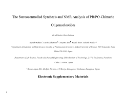 The Stereocontrolled Synthesis and NMR Analysis of PB/PO-Chimeric Oligonucleotides