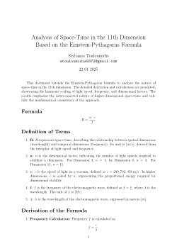 <b>"Exploring Higher-Dimensional Space-Time Through the Einstein-Pythagoras Equation" </b>