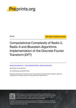 Computational Complexity of Radix-2, Radix-4 and Bluestein Algorithms Implementation of the Discrete Fourier Transform (DFT)