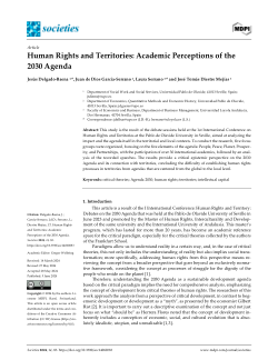 Human Rights and Territories: Academic Perceptions of the 2030 Agenda