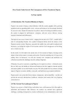 <b>Over-Taxed, Under-Served: The Consequences of Over-Taxation in Nigeria</b>