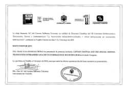 Conference Participation Certificate Captain Pantoja and the Special Service: traducción interamericana de culturemas en el Boom de los 60