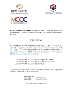 MOOC Traducción Humanística y Literaria