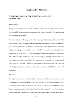 Supplementary Materials: Zacharski, Kruppa, Ferstl (2024): The readability of the non-binary gender star in German: Evidence from a lexical decision task