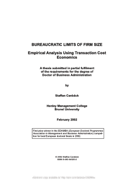 Bureaucratic Limits of Firm Size: Empirical Analysis Using Transaction Cost Economics