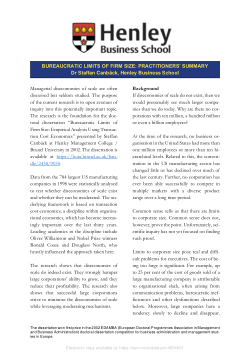 Bureaucratic Limits of Firm Size - Practitioners' Summary