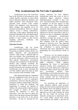 Why Academicians do not like Capitalism?