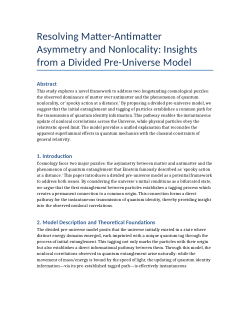 Resolving Matter-Antimatter Asymmetry and Quantum Nonlocality: A Divided Pre-Universe Model