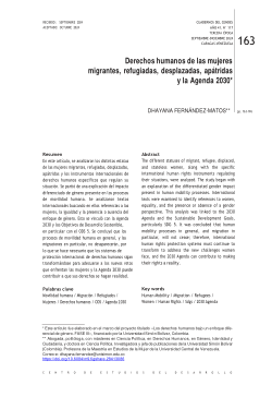 <sub>Derechos humanos de las mujeres migrantes, refugiadas, desplazadas, apátridas </sub><sub>y la Agenda 2030</sub>