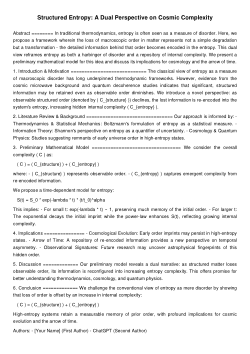 Structured Entropy: A Dual Perspective on Cosmic Complexity