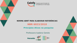 Normas ABNT para elaboração de referência