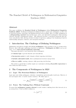 The Standard Model of Nothingness in Mathematical Linguistics Synthesis (MLS)