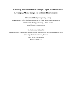 Unlocking Business Potential through Digital Transformation: Leveraging AI and Design for Enhanced Performance