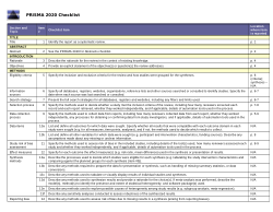 PRISMA Study Paper Checklist
