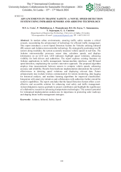 ADVANCEMENTS IN TRAFFIC SAFETY: A NOVEL SPEED DETECTION SYSTEM USING INFRARED SENSORS AND ARDUINO TECHNOLOGY