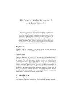 The Expanding Wall of Nothingness: A Cosmological Perspective