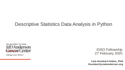 Descriptive Statistics Data Analysis in Python (MD Anderson IDSO ...