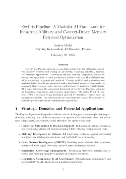 Exybris Pipeline: A Modular AI Framework for Industrial, Military, and Context-Driven Memory Retrieval Optimization