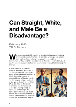 <b>Opinion: </b>Can Straight, White, and Male Be a Disadvantage?