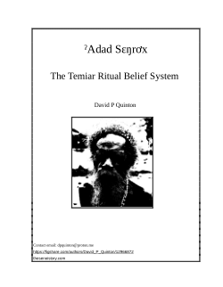 The Temiar Ritual Belief System