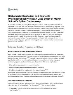 <b>Stakeholder Capitalism and Equitable Pharmaceutical Pricing:</b> A Case Study of Martin Shkreli's EpiPen Controversy