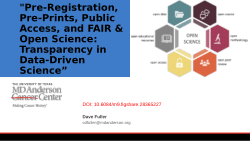 IDSO Seminar: Pre-Registration, Pre-Prints, Public Access, and FAIR & Open Science