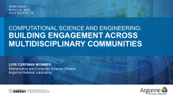 Computational Science and Engineering: Building Engagement across Multidisciplinary Communities